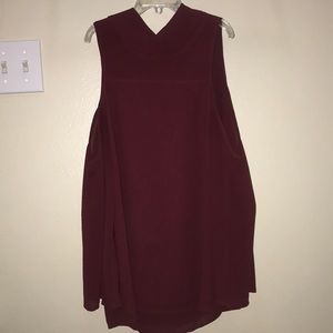 Naked Zebra Cold Shoulder Dark red top